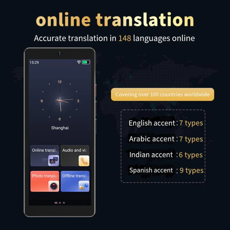 S20 Pro 5 inch Screen AI Intelligent Translator Portable Language Translation Device(Black) - Image 7
