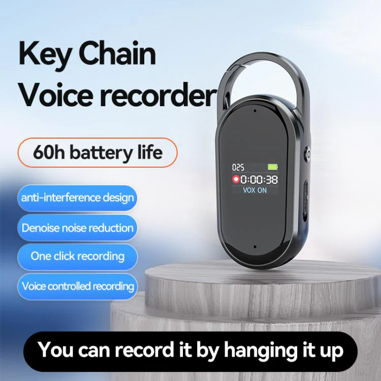 S29 0.42-inch TFT Display Portable Keychain Voice Recorder, Memory:16GB(Black) - Image 4