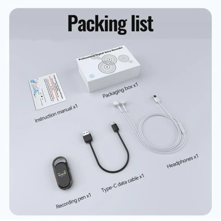 S29 0.42-inch TFT Display Portable Keychain Voice Recorder, Memory:16GB(Black) - Image 9