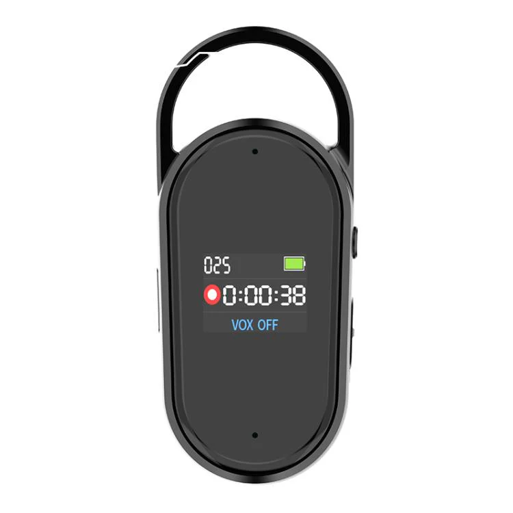 S29 0.42-inch TFT Display Portable Keychain Voice Recorder, Memory:256GB(Black)