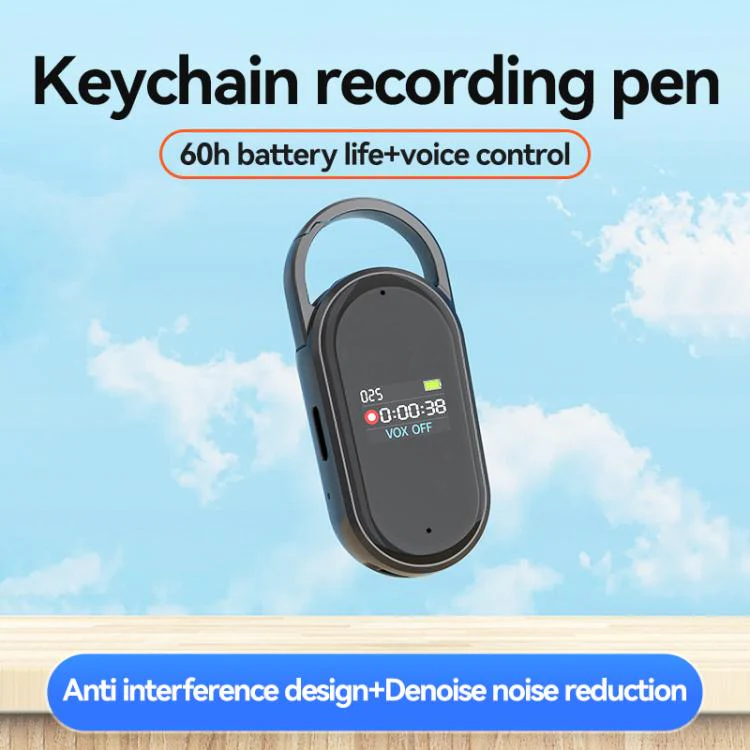 S29 0.42-inch TFT Display Portable Keychain Voice Recorder, Memory:32GB(Black) - Image 5