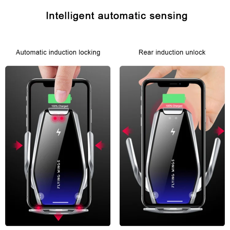 S7 15W QI 360 Degree Rotatable Infrared Induction Car Air Outlet Wireless Charging Mobile Phone Holder for 4.0-6.5 inch Mobile Phones(Silver) - Image 3