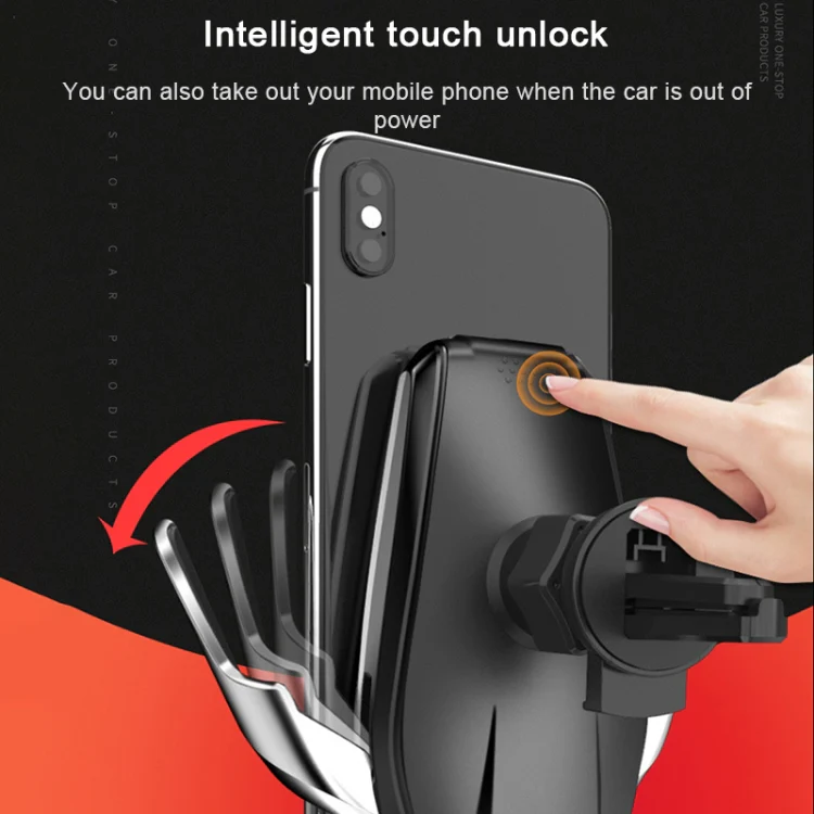 S7 15W QI 360 Degree Rotatable Infrared Induction Car Air Outlet Wireless Charging Mobile Phone Holder for 4.0-6.5 inch Mobile Phones(Silver) - Image 7