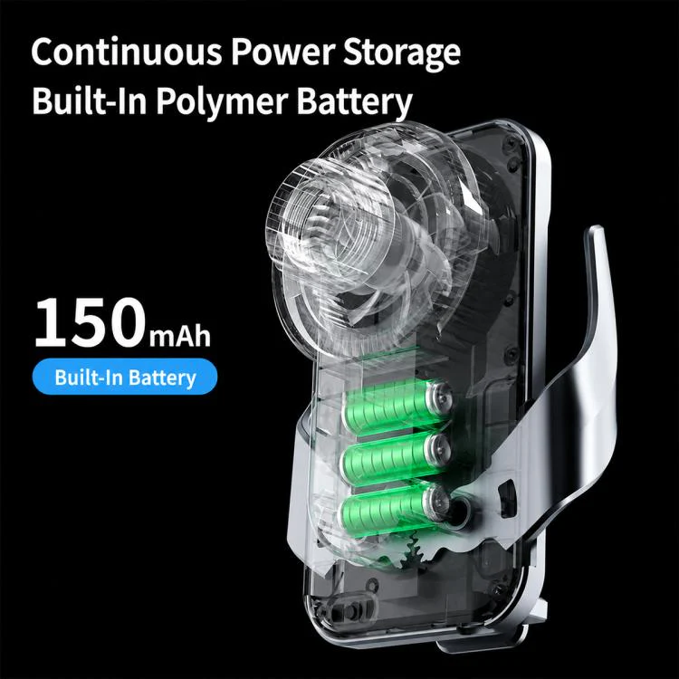 S7 Magnetic Cooling 15W Wireless Fast Charger Car Air Outlet Holder(Silver) - Image 9