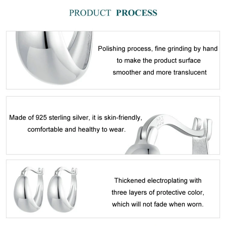 S925 Sterling Silver Metallic Earrings(BSE967) - Image 5