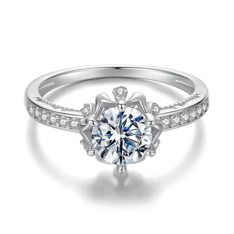 S925 Sterling Silver Moissanite Bud Inlaid Zircon Ring(7)