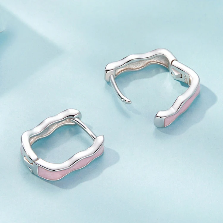 S925 Sterling Silver Pink Zircon Women Earrings(SCE1709) - Image 3
