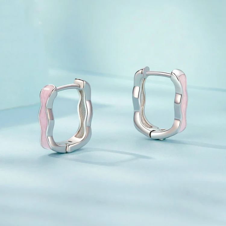 S925 Sterling Silver Pink Zircon Women Earrings(SCE1709) - Image 4