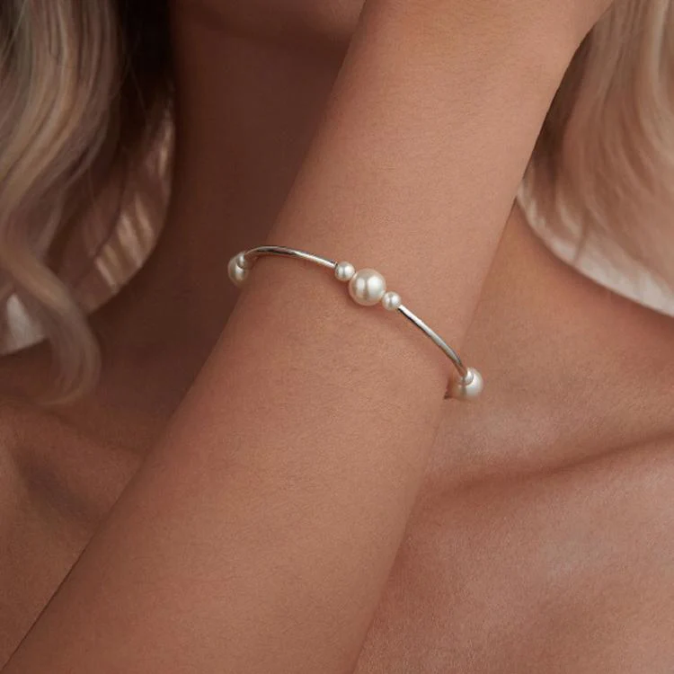 S925 Sterling Silver Plated Elegant Shell Bead Bracelet(BSB203) - Image 6