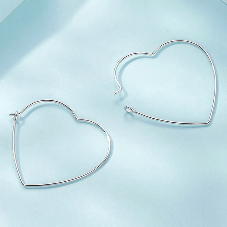 S925 Sterling Silver Zircon Love Heart Earrings(SCE1711) - Image 2