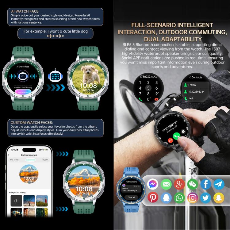 S99 1.43 inch GPS Sports Smart Watch, Support Bluetooth Call / Heart Rate / Blood Oxygen / Sleep Monitoring(Blue) - Image 14