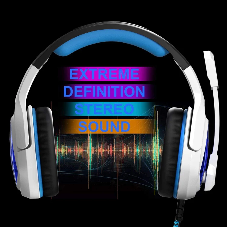 SADES MH901 7.1 Channel USB Adjustable Gaming Headset with Microphone(Blue White) - Image 2