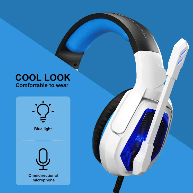 SADES MH901 7.1 Channel USB Adjustable Gaming Headset with Microphone(Blue White) - Image 3