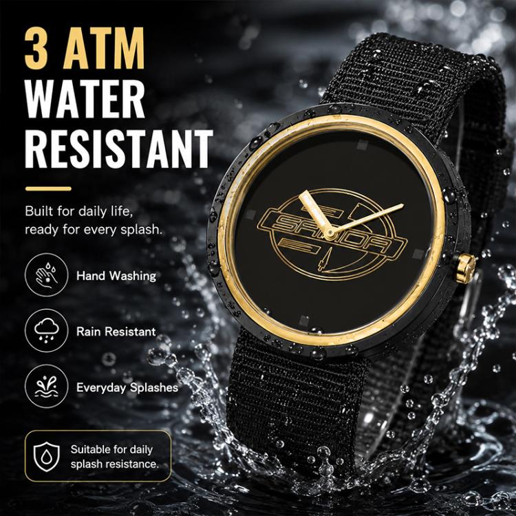 SANDA 3202 Slim Silent 3ATM Waterproof Student Watch with Nylon Strap(White-Red Case) - Image 6