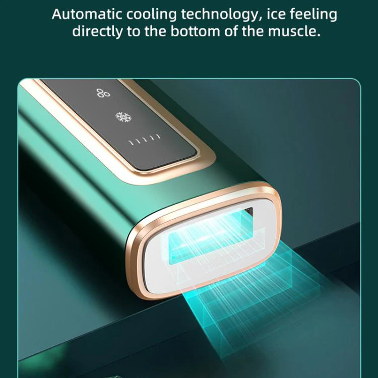 Sapphire Ice Sense Painless Laser Hair Remover Intense Pulse Ice Hair Removal Device, Style: Dark Green FY-505AG(EU Plug) - Image 3