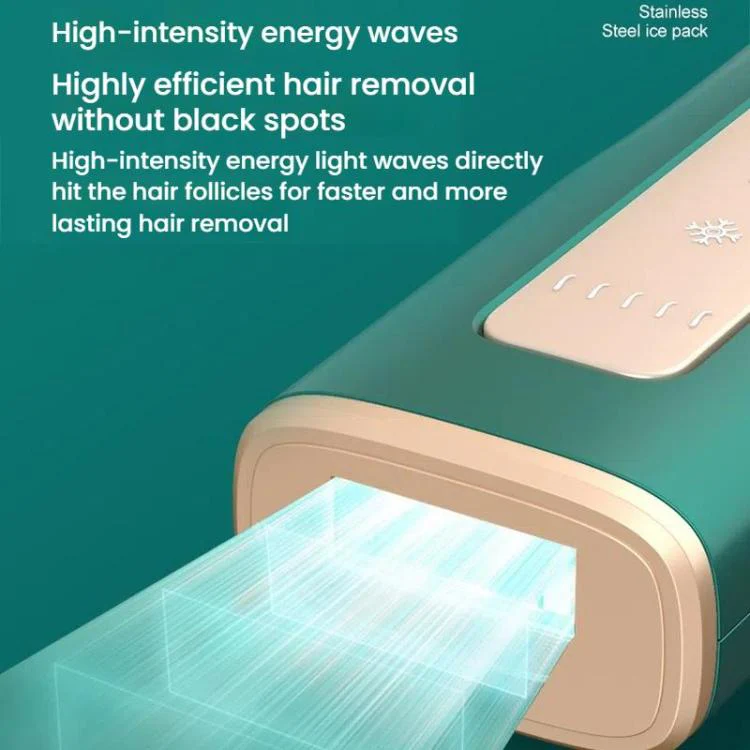 Sapphire Ice Sense Painless Laser Hair Remover Intense Pulse Ice Hair Removal Device, Style: Dark Green FY-505AG(EU Plug) - Image 6