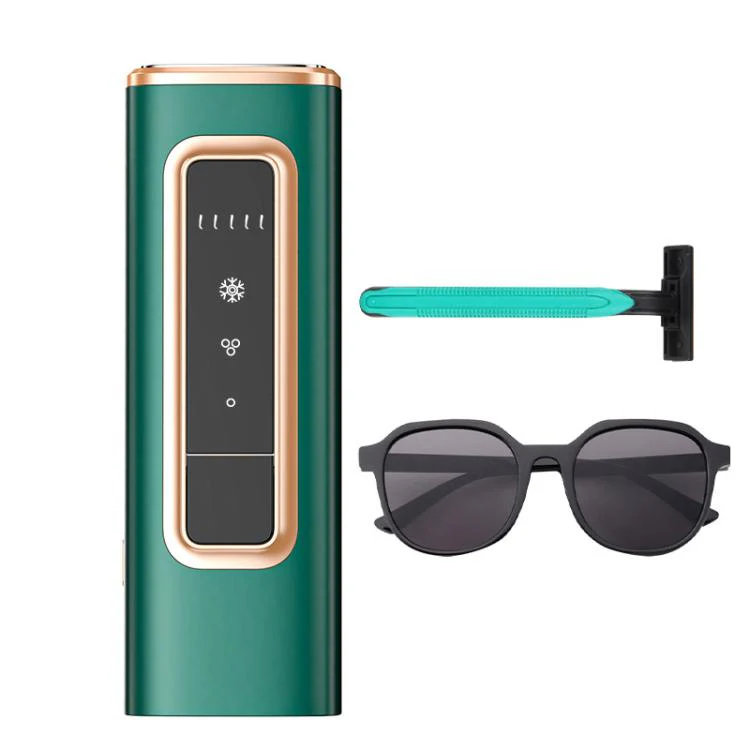 Sapphire Ice Sense Painless Laser Hair Remover Intense Pulse Ice Hair Removal Device, Style: Dark Green FY-509AG(US Plug)