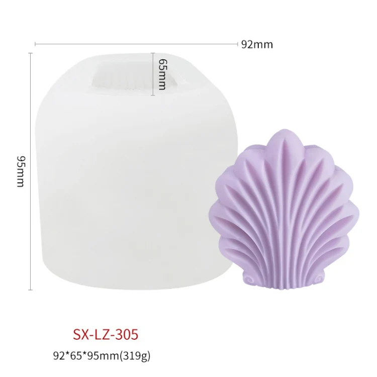 Scallop DIY Scented Candle Silicone Mold, Specification: SX-LZ-305 - Image 2