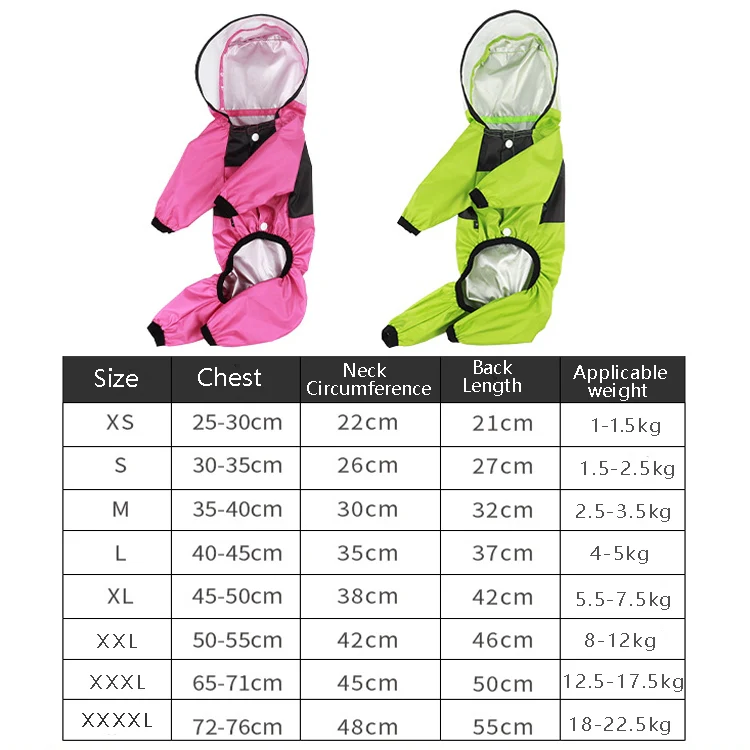 Seasons Universal Raincoat For Dogs Four-Legged Clothing Transparent PU Waterproof Clothing, Size: S(Rose Red) - Image 11