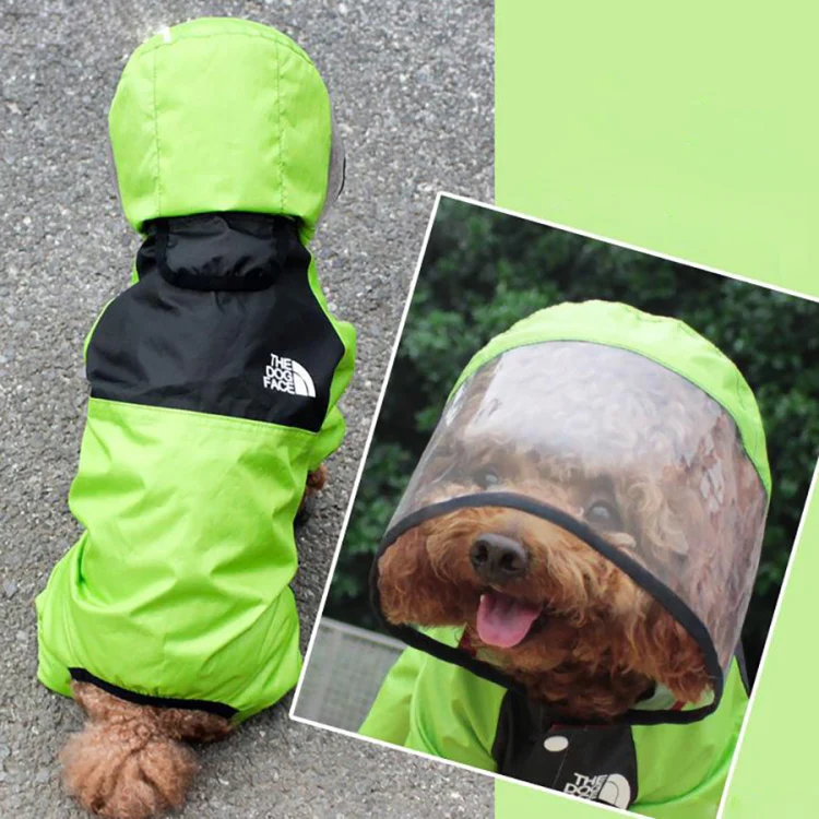 Seasons Universal Raincoat For Dogs Four-Legged Clothing Transparent PU Waterproof Clothing, Size: XXXL(Apple Green) - Image 10
