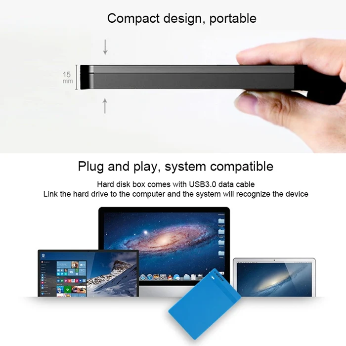 SEATAY HD213 Tool Free Screwless SATA 2.5 inch USB 3.0 Interface HDD Enclosure, The Maximum Support Capacity: 2TB(Black) - Image 8