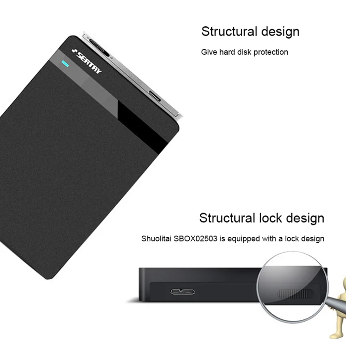 SEATAY HD213 Tool Free Screwless SATA 2.5 inch USB 3.0 Interface HDD Enclosure, The Maximum Support Capacity: 2TB(Blue) - Image 3