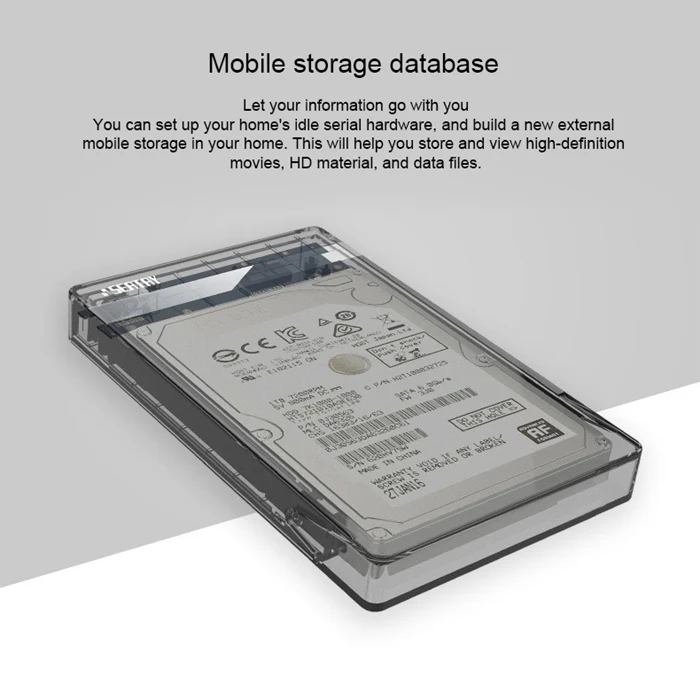 SEATAY HD213 Tool Free Screwless SATA 2.5 inch USB 3.0 Interface HDD Enclosure, The Maximum Support Capacity: 2TB(White) - Image 4