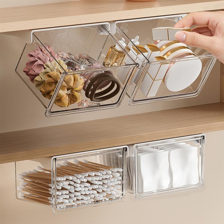 Self Adhesive Transparent Pull-Out Drawer Style Storage Box, Size:21.5x10x8.5cm - Image 2