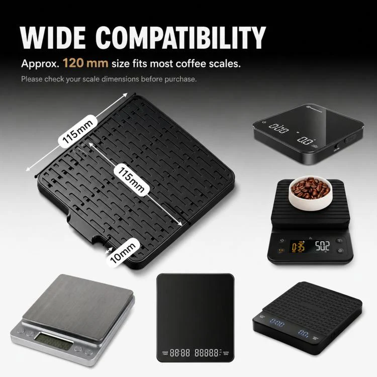 Self-Draining Espresso Scale Drip Tray 3D-Printed PLA Sloped Coffee Scale Protector(Black) - Image 6