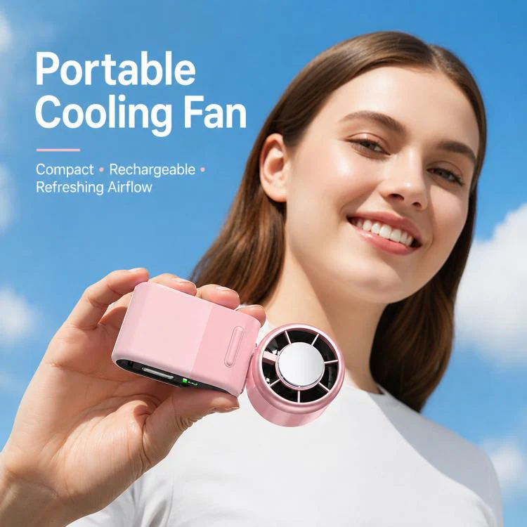 Semiconductor Ice Cooling Handheld Fan 5-Speed Turbo Mini Pocket Fan USB-C Rechargeable Small Personal Fan(White) - Image 3