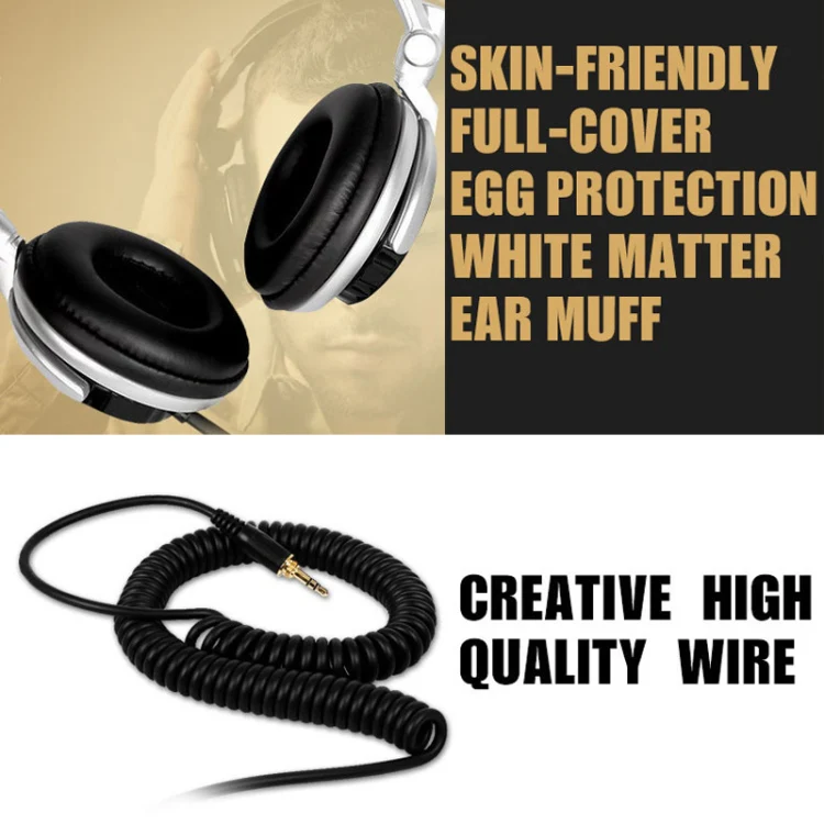 SENICC ST-80 Head-mounted HIFI Headset Spring Line Headset(Silver) - Image 4