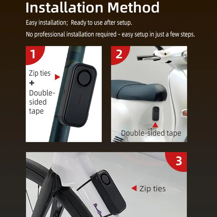 SF06R IP66 Waterproof Long-Distance Wireless Vehicle Vibration Anti-Theft Alarm(2 Host + 1 Remote Control) - Image 7