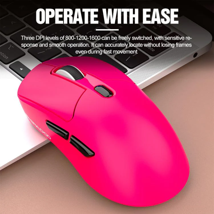 SHIPADOO A7 2.4GHzx Wireless BT Dual-Mode Mouse(Rose Red) - Image 2