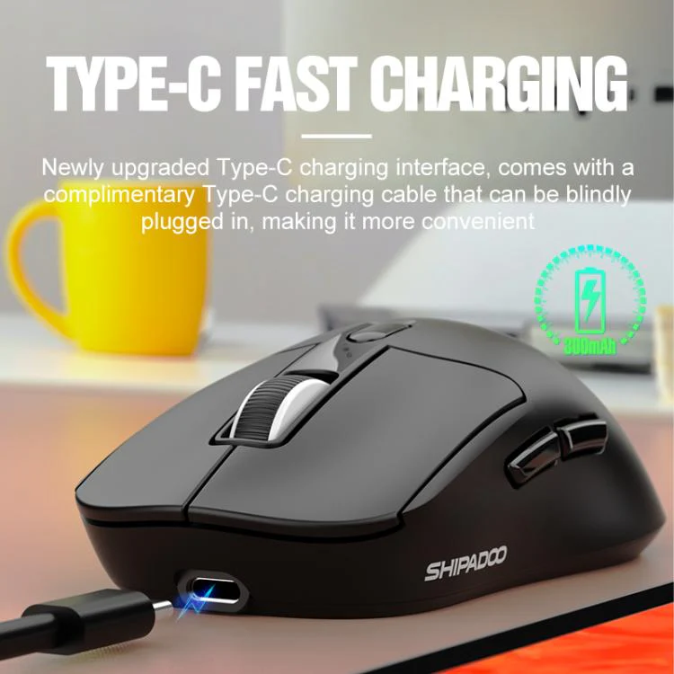 SHIPADOO A7 2.4GHzx Wireless BT Dual-Mode Mouse(Rose Red) - Image 4