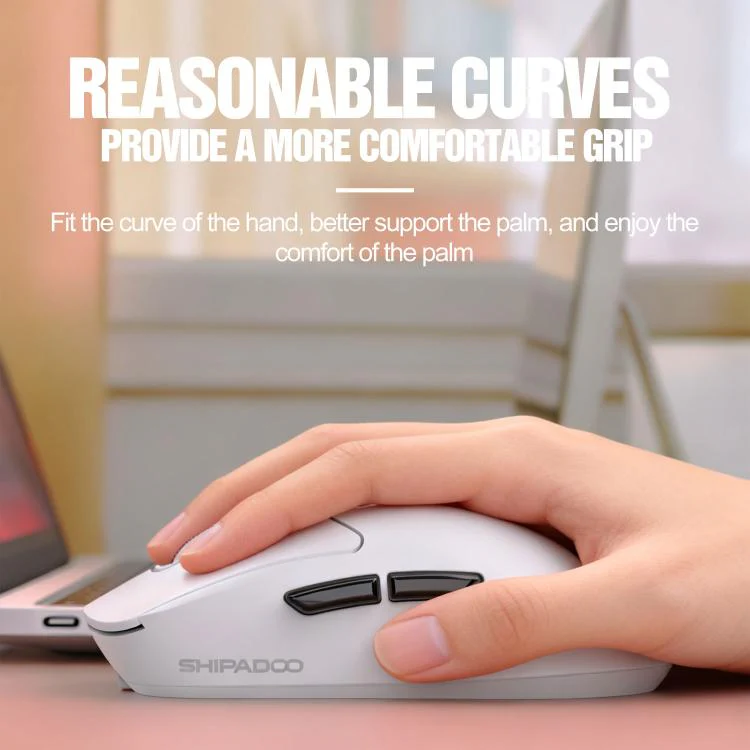 SHIPADOO A7 2.4GHzx Wireless BT Dual-Mode Mouse(Rose Red) - Image 5