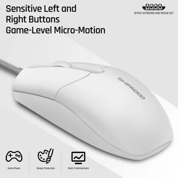 SHIPADOO D330 Wired Keyboard Mouse Set(Black) - Image 12