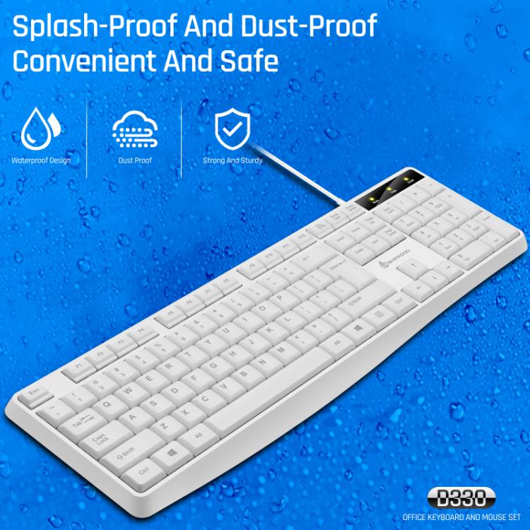 SHIPADOO D330 Wired Keyboard Mouse Set(White) - Image 10