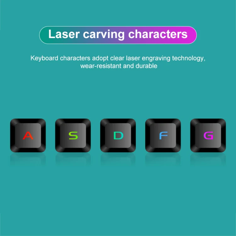 SHIPADOO D620 104-key Wired RGB Color Cracked Backlight Gaming Keyboard Mouse Kit for Laptop, PC - Image 6