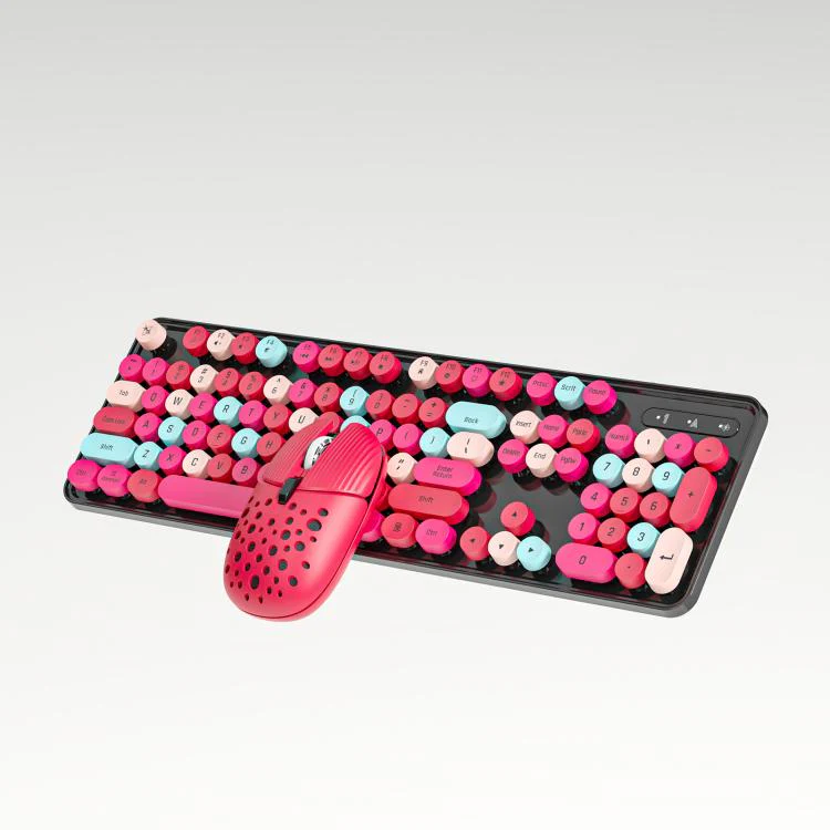 SHIPADOO EF128 2.4G 4800 DPI Wireless Keyboard Mouse Set, Color Mixing Series(Red) - Image 2
