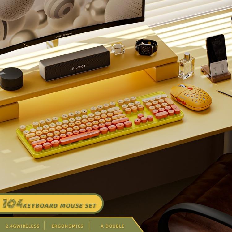 SHIPADOO EF128 2.4G 4800 DPI Wireless Keyboard Mouse Set, Color Mixing Series(Red) - Image 3
