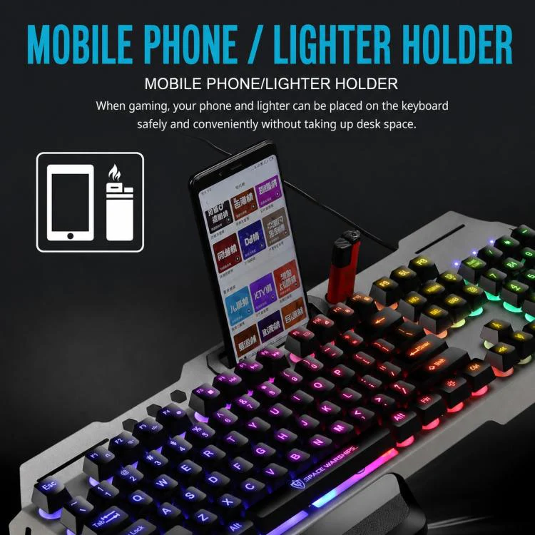 SHIPADOO GK70 Wired RGB Floating Detachable Hand Rest Character Translucent Three-color Switching Gaming Keyboard - Image 8