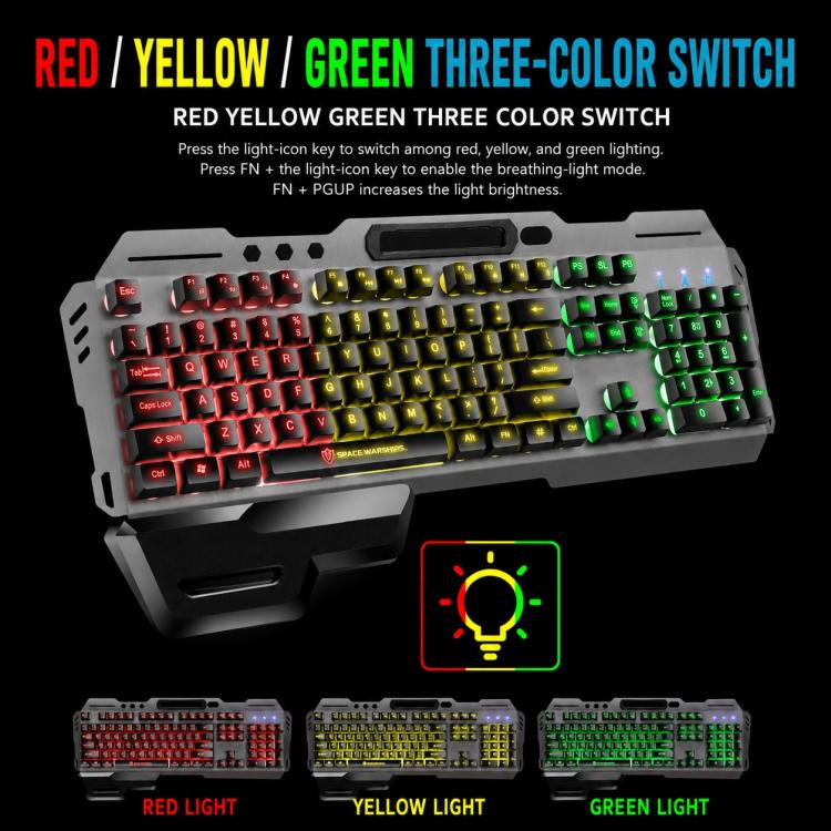 SHIPADOO GK70 Wired RGB Floating Detachable Hand Rest Gap Rainbow Translucent Gaming Keyboard(Black) - Image 11