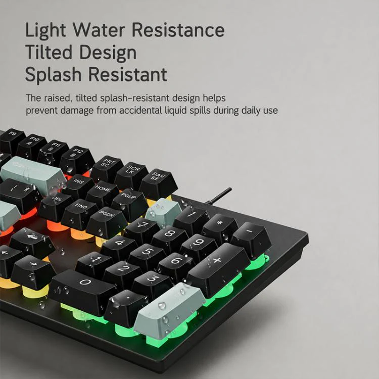 SHIPADOO GK80 104 Keys Mechanical Feel USB Wired Keyboard(Cyan) - Image 10