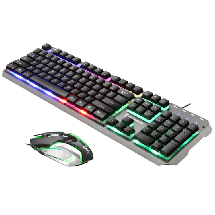 SHIPADOO GT500 1000 DPI 104-key Wired RGB Gaming Color Backlight Metal Feel Suspension Keyboard Mouse Kit for Laptop, PC(Black) - Image 2