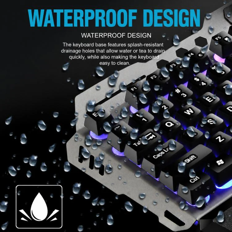 SHIPADOO GT700 Illuminated Wired Gaming Keyboard and 6D 4800DPI Mouse Set, Tri-color Backlight Version(Black) - Image 11