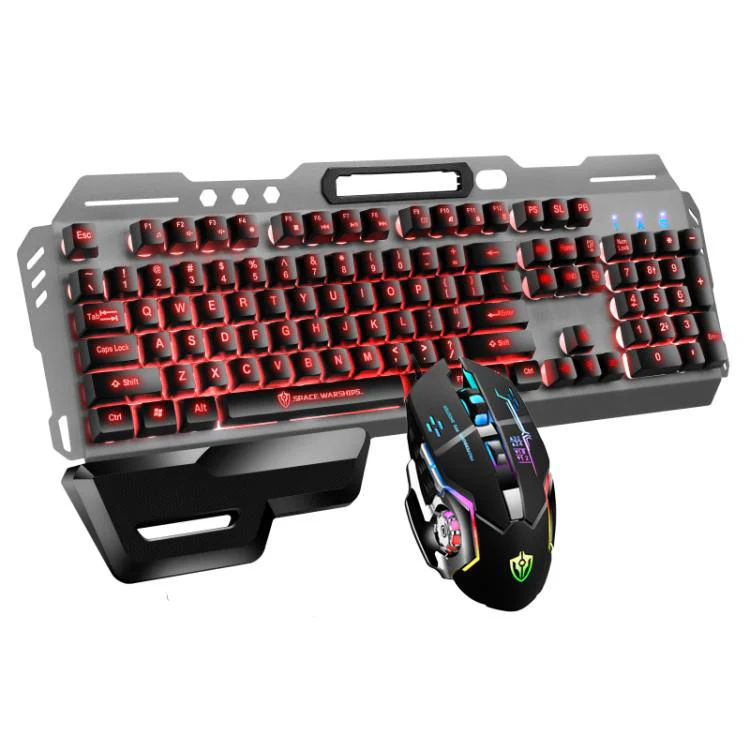 SHIPADOO GT700 Illuminated Wired Gaming Keyboard and 6D 4800DPI Mouse Set, Tri-color Backlight Version(Black) - Image 2