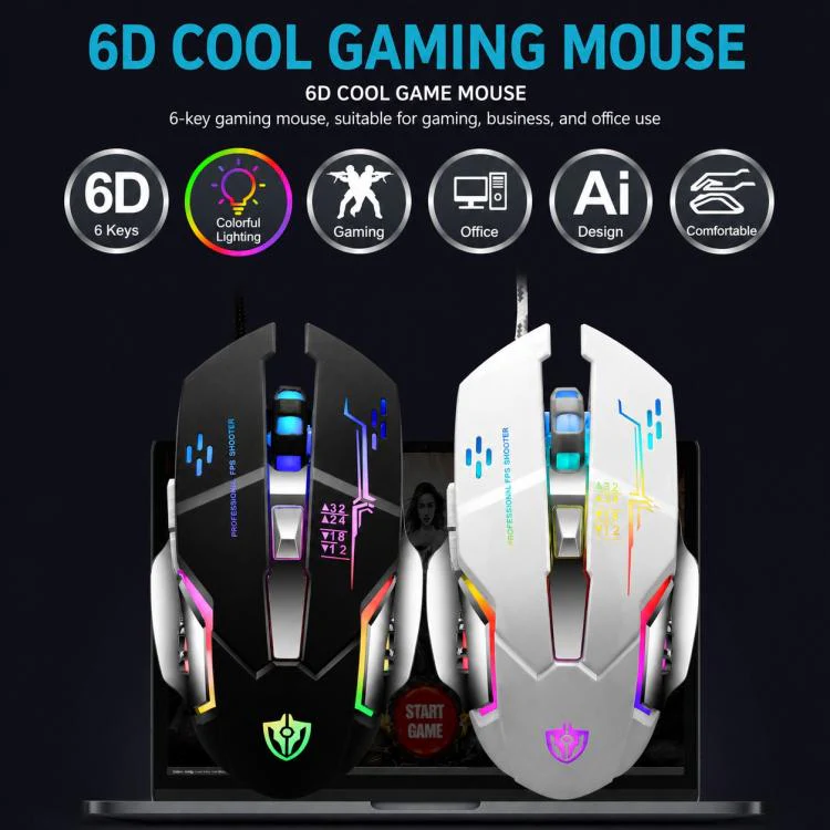 SHIPADOO GT700 Illuminated Wired Gaming Keyboard and 6D 4800DPI Mouse Set(Black) - Image 15