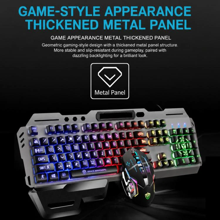SHIPADOO GT700 Illuminated Wired Gaming Keyboard and 6D 4800DPI Mouse Set(Black) - Image 9
