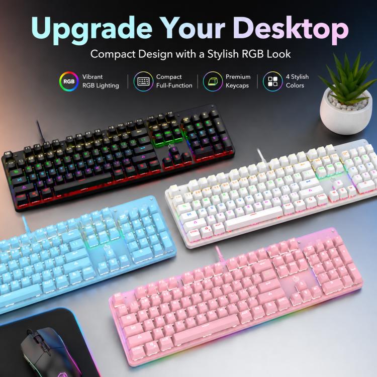 SHIPADOO HJK901-10 RGB Backlight Mechanical USB Wired Keyboard(Black) - Image 2