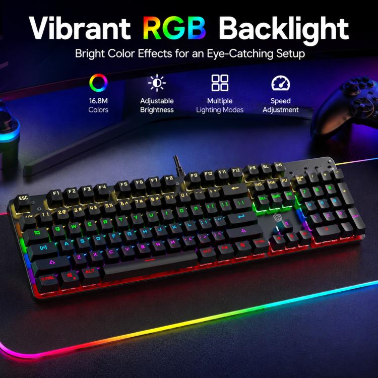 SHIPADOO HJK901-10 RGB Backlight Mechanical USB Wired Keyboard(Blue) - Image 5